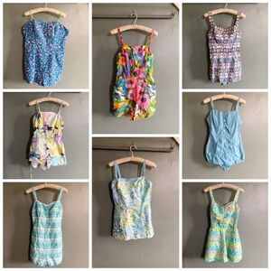 Vintage 1950s 1960s Swimsuit Playsuit Sunsuit Lot Bright Floral Pin Up Girl